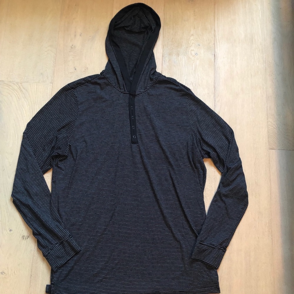 Boys striped hooded long sleeve shirt